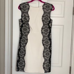 Phoebe Couture white and black lace dress